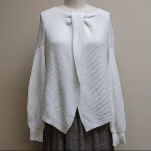 J. Peterman White Cotton Twist Sweater Drop Sleeve Size M